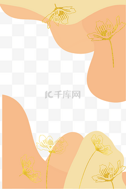 底纹金色简约图片_金色花卉色块底纹抽象简约大气色