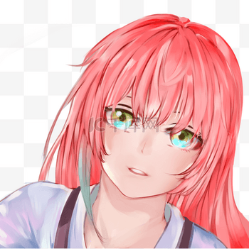 创意卡通动漫风手绘二次元女生头像