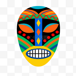 面部狰狞非洲部落人头面具