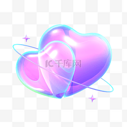 渐变c4d图片_C4D酸性镭射潮流爱心