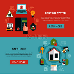 控制控制系统图片_一组带有安全家庭和控制系统的平