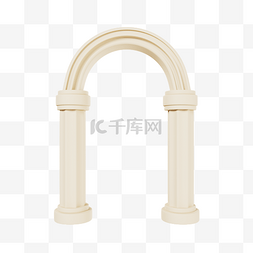 拱门充气拱门图片_3D立体C4D白色拱门边框展台