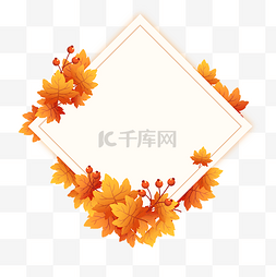 秋天金色枫叶边框