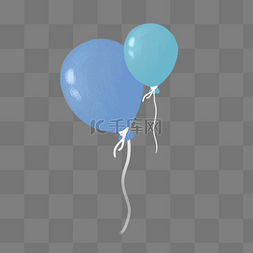 气球拉横幅图片_蓝色气球