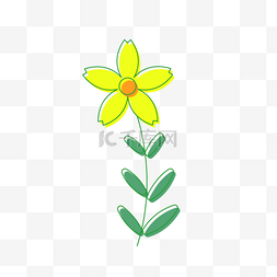 手绘黄色花瓣春天花朵
