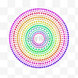半色调圆圈图片_几何圆点抽象彩虹色圆圈图形