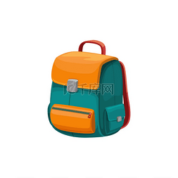 行李包图片_背包孤立的学生背囊在橙色和蓝色