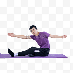 瑜伽动作图片_年轻男性瘦身运动瑜伽动作