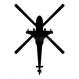 飞机顶视图图片_直升机顶视图战斗直升机图标黑色