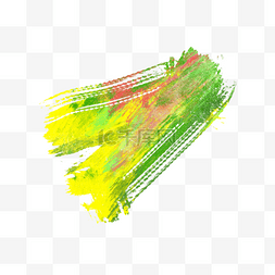 丙烯颜料笔刷黄绿色色块