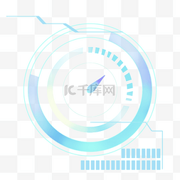 圆形蓝色科技边框图片_汽车科技感仪表盘