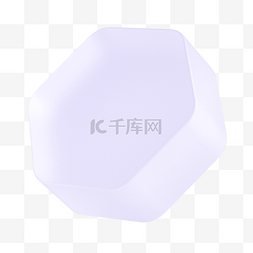 六边体图片_紫色C4D立体弥散磨砂玻璃质感几何