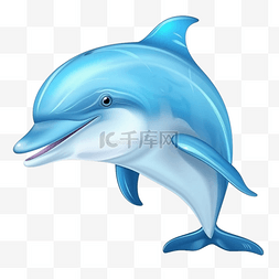 矢量海豚图片_扁平卡通免抠图素材海豚