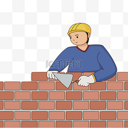 装修砌墙垒墙砖头家装节工人建筑
