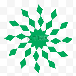 绿色菱格旋转装饰图形