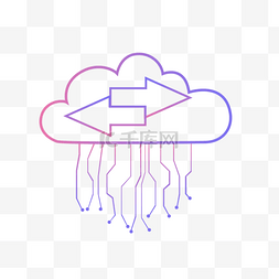 彩色的齿轮图片_彩色线条云端服务器互联网云计算