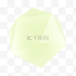 绿色C4D立体弥散磨砂玻璃质感几何
