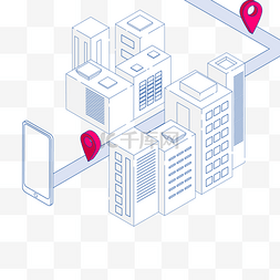 线性手机科技感城市楼房