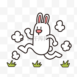 复活节奔跑的可爱兔子