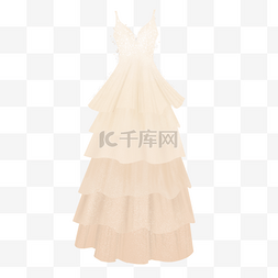 婚纱礼服图片_渐变蛋糕裙婚纱礼服剪贴画