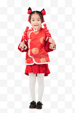 春节图片_新年春节拜年女童