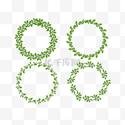 橄榄枝矢量图图片_绿叶装饰圈