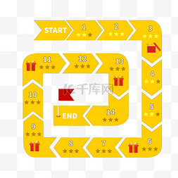 大富翁游戏地图图片_黄色扁平电商游戏地图路径历程