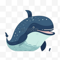 卡通海洋动物蓝鲸