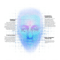 人类的未来图片_白色背景上带有数字的机器人脸的