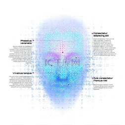 代表富裕图片_白色背景上带有数字的机器人脸的