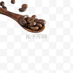 咖啡豆勺子摄影图