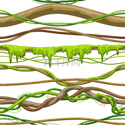 扭曲的野生藤本植物分支无缝模式