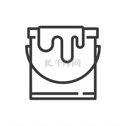 染料图片_锡漆隔离开罐轮廓图标矢量加仑桶