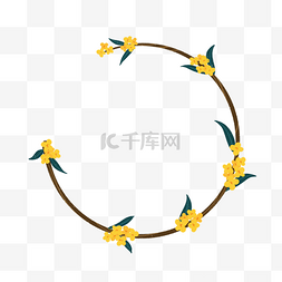 中秋节植物桂花标题栏边框