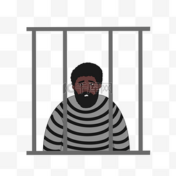 囚犯人图片_穿囚服的犯人监狱剪贴画