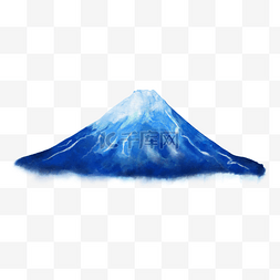 水彩水墨富士山脉