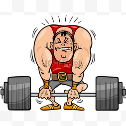 weightlifting sportsman cartoon illustration