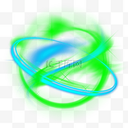 球球绿色立体图片_绿色和蓝色立体抽象光效光球