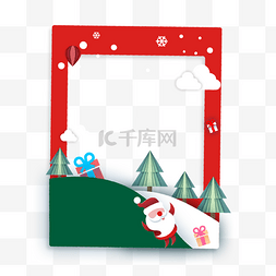照片相框背景设计图片_绿色可爱圣诞节宝丽来相框