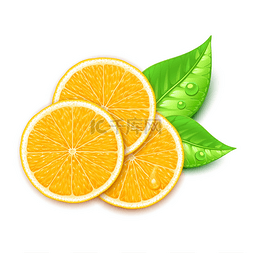 柠檬酸图片_橙色切片