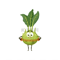 拉伸器械图片_卡通大头菜卷心菜蔬菜角色有趣的