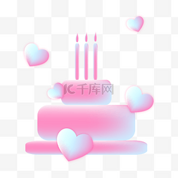 蛋糕图片_微立体情人情人节粉色蛋糕装饰