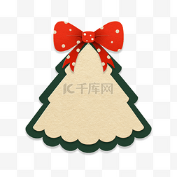 树图片_圣诞节剪纸风毛毡圣诞树标签边框