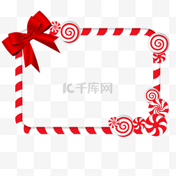 红色圣诞糖果图片_圣诞卡通糖果边框