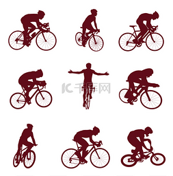 男人健康运动图片_自行车剪影