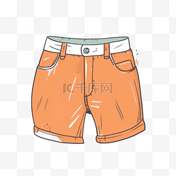 扁平设计卡通风格小元素短裤
