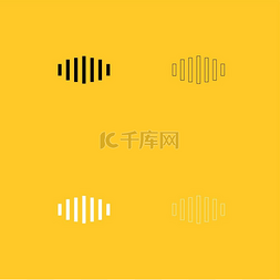 脉冲音乐图片_数字信号黑白设置图标.. 数字信号