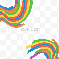 杂志风格边框图片_商务科技彩虹条纹抽象边框