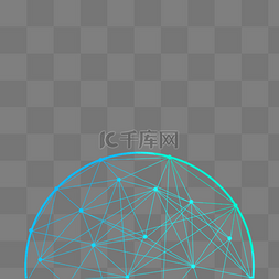 科技装饰图片_蓝色渐变科技感网络连接地球