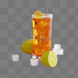 夏季凉茶暖色小清新C4D